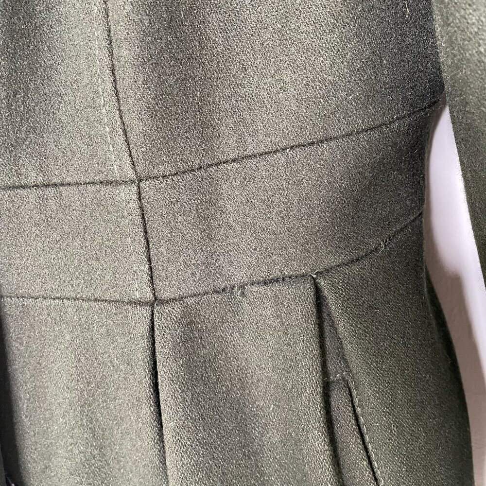Coat | Guess Princess Wool Peacoat Hunter Green | Feminine Classic Old Money | M - Picture 6 of 16